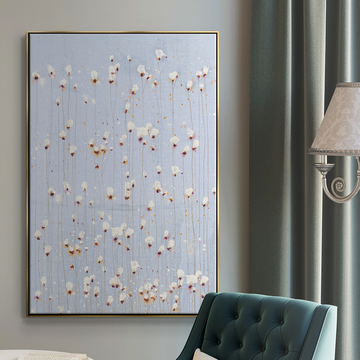 String Theory V1 - Floater Framed Canvas Print