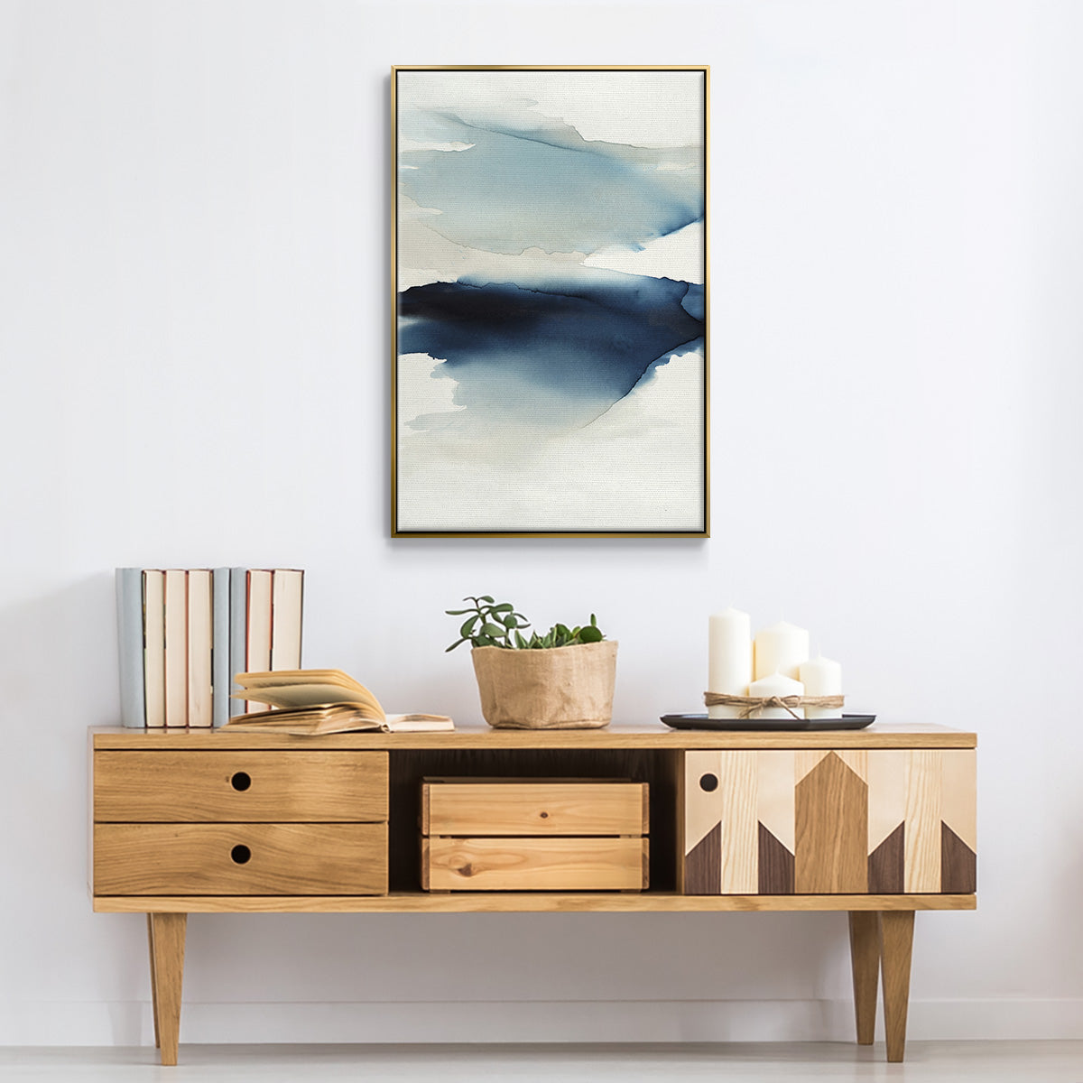 Waves I - Floater Framed Canvas Print