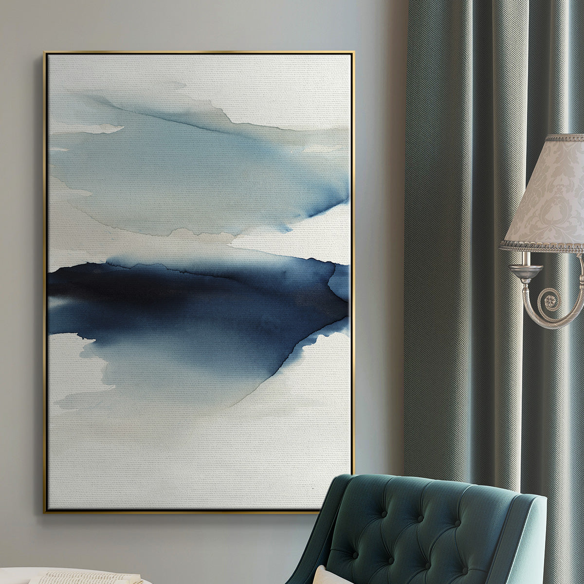 Waves I - Floater Framed Canvas Print