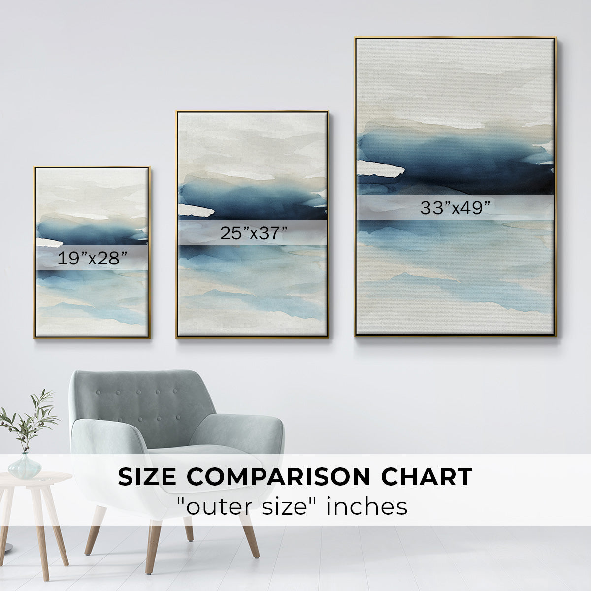 Waves II - Floater Framed Canvas Print
