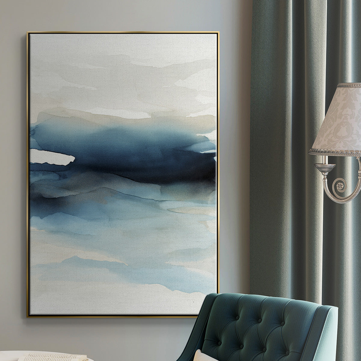 Waves II - Floater Framed Canvas Print