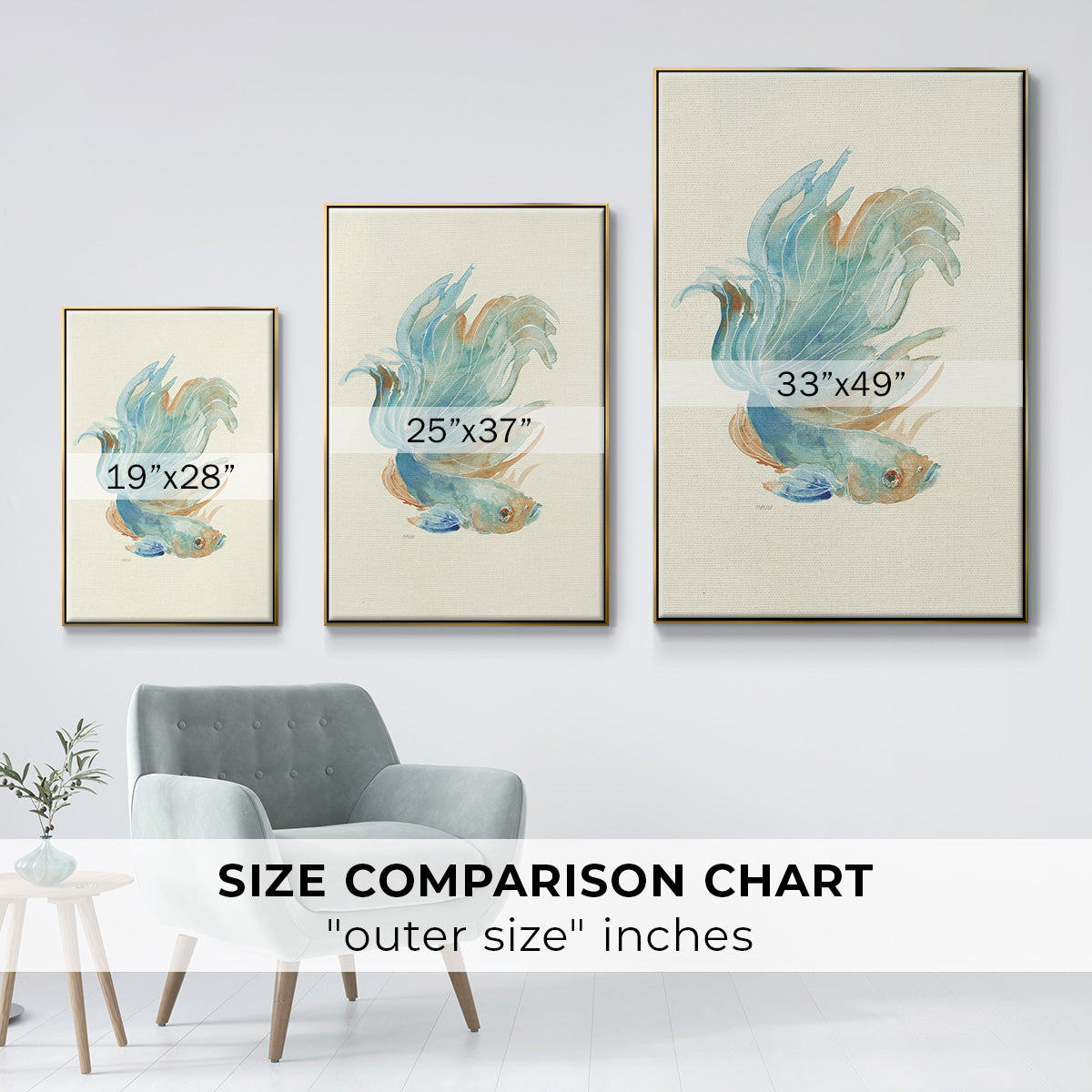 Betta I - Floater Framed Canvas Print