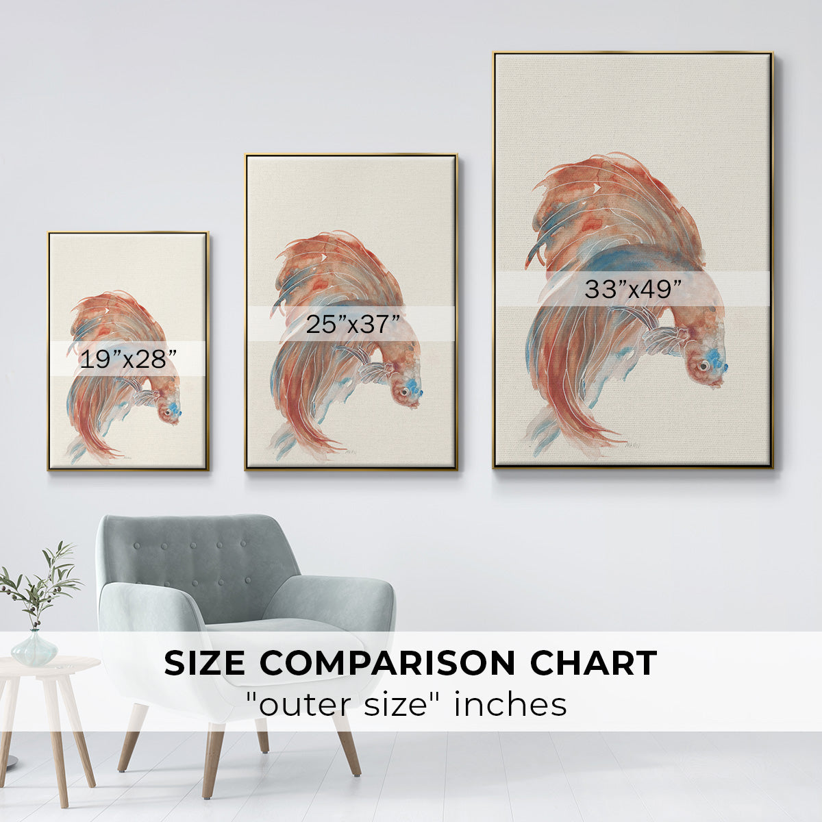 Betta III - Floater Framed Canvas Print