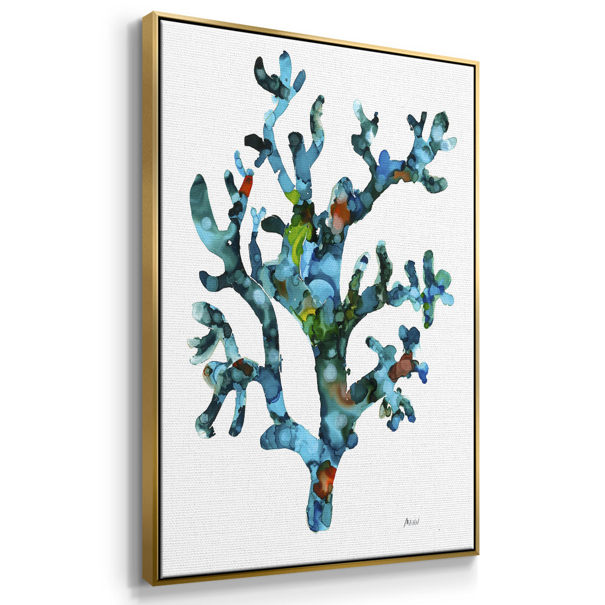 Sea Coral I - Floater Framed Canvas Print