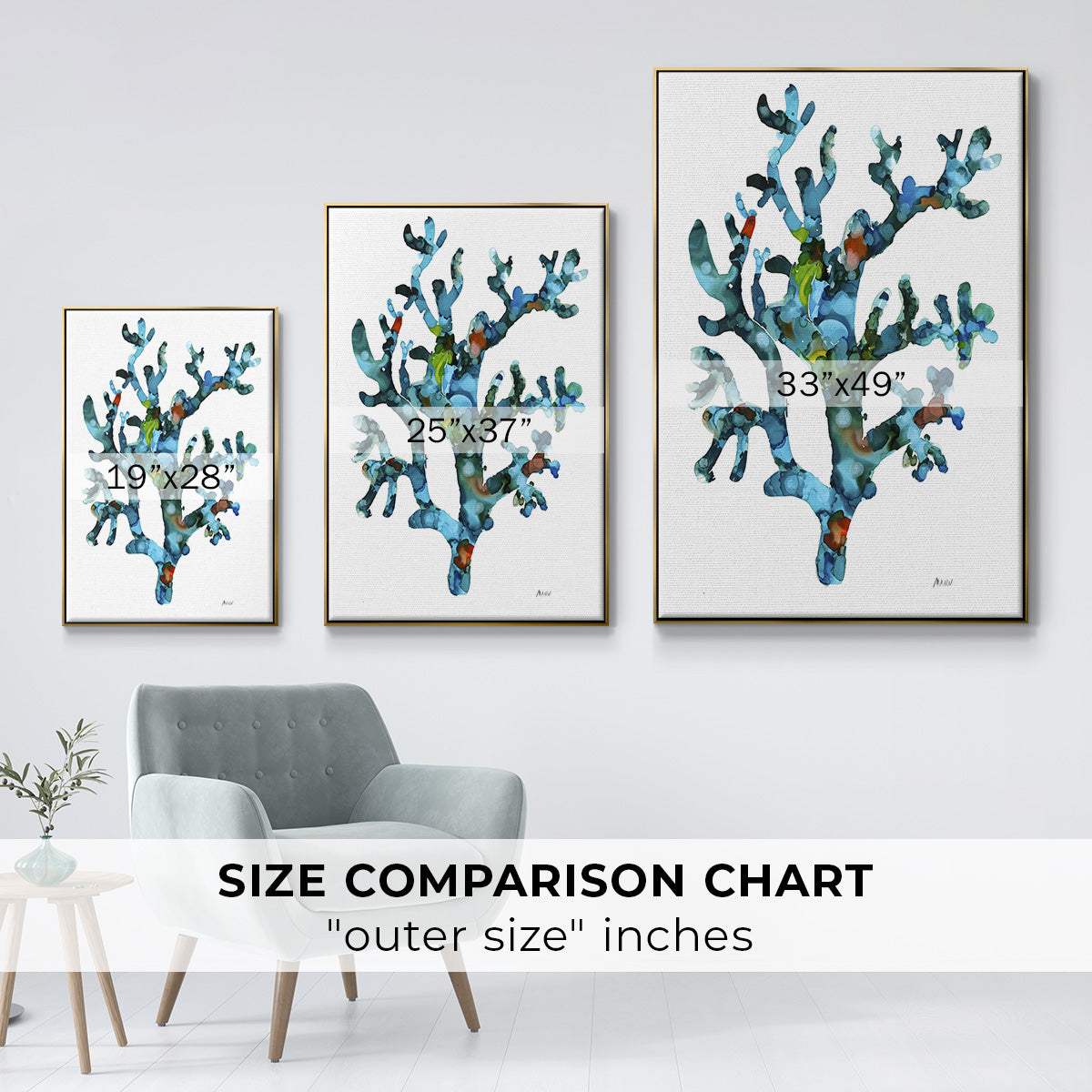 Sea Coral I - Floater Framed Canvas Print