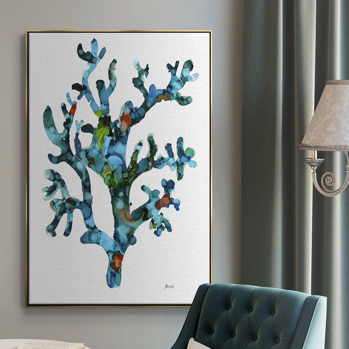 Sea Coral I - Floater Framed Canvas Print