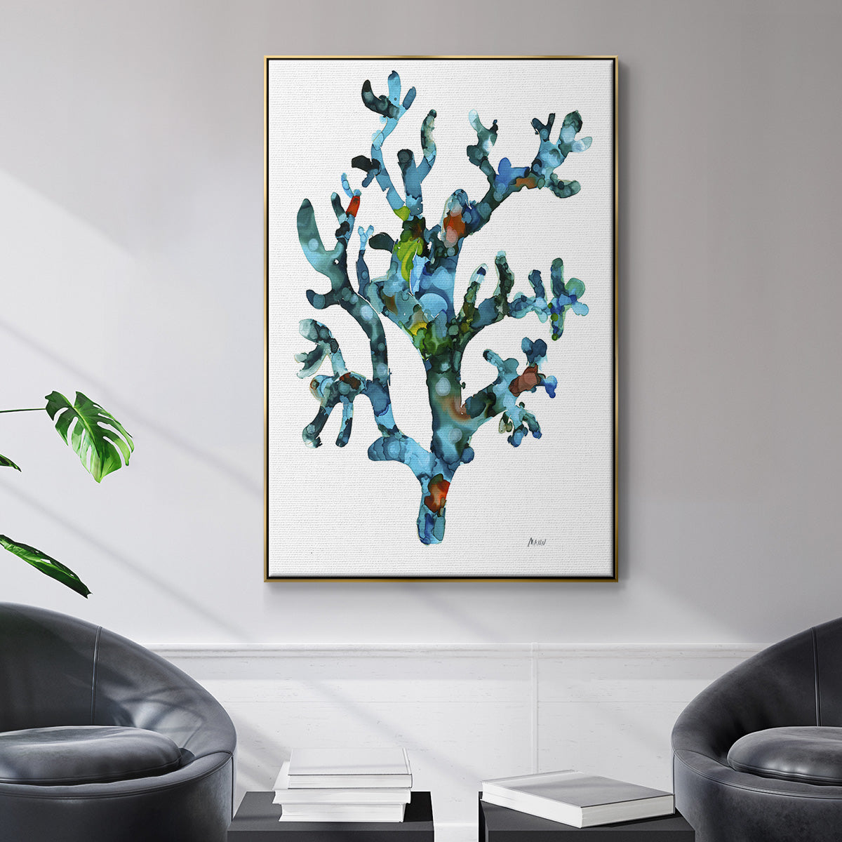 Sea Coral I - Floater Framed Canvas Print