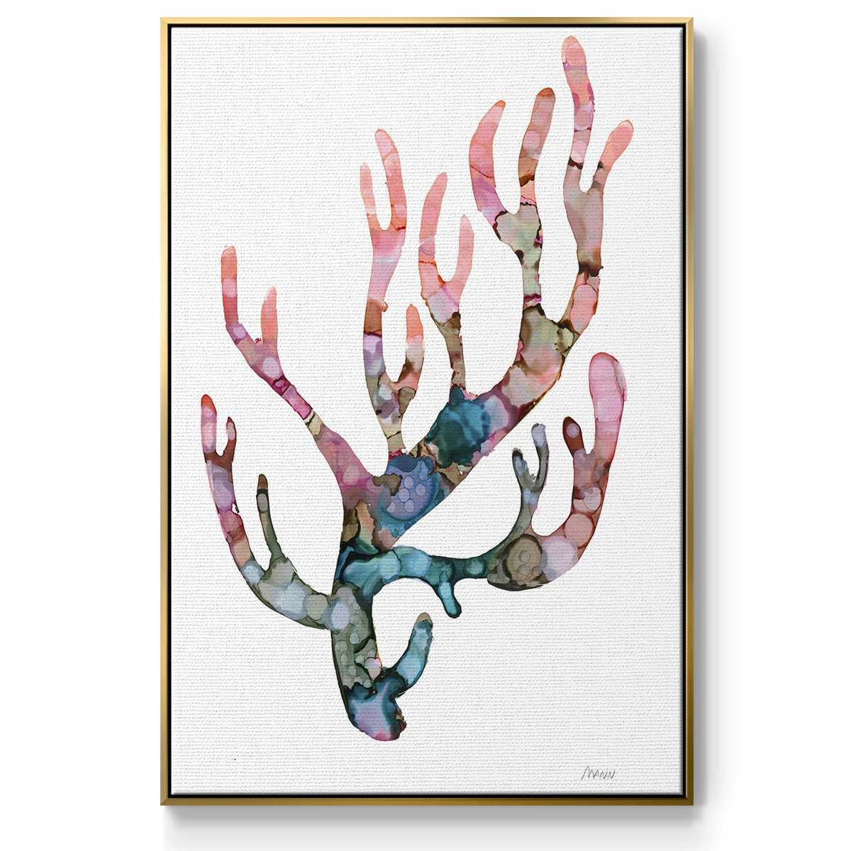 Sea Coral II - Floater Framed Canvas Print