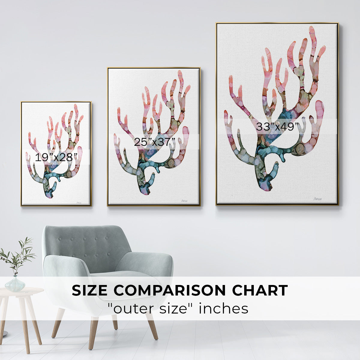 Sea Coral II - Floater Framed Canvas Print