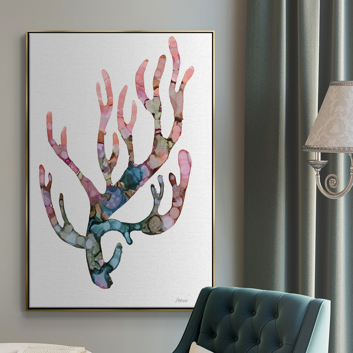 Sea Coral II - Floater Framed Canvas Print