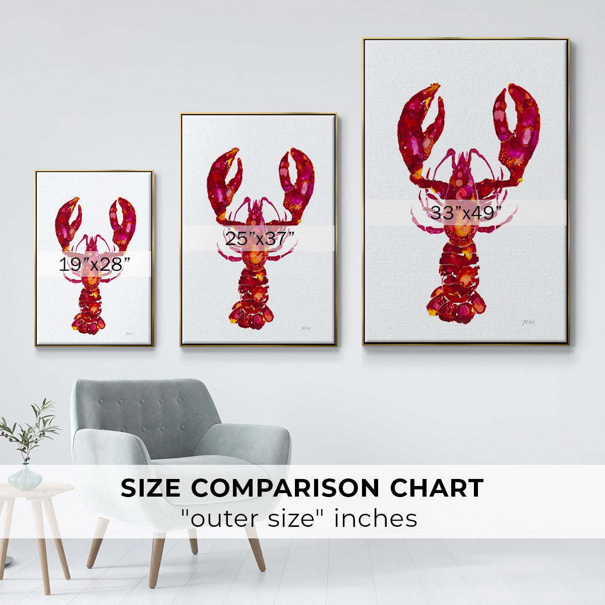 Lobster - Floater Framed Canvas Print