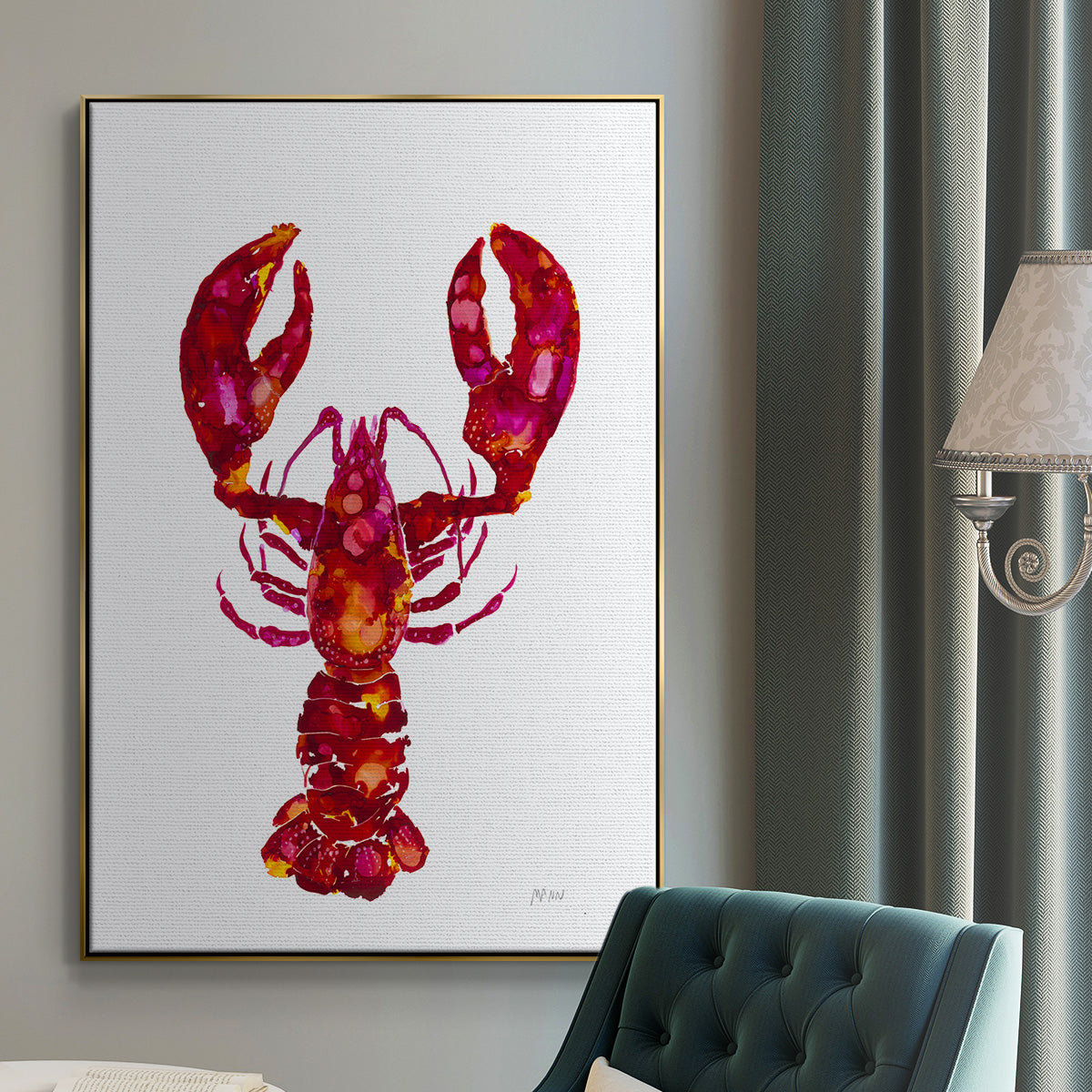 Lobster - Floater Framed Canvas Print