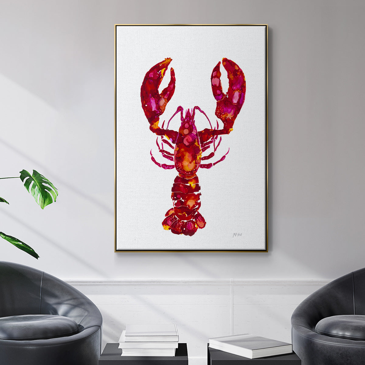 Lobster - Floater Framed Canvas Print