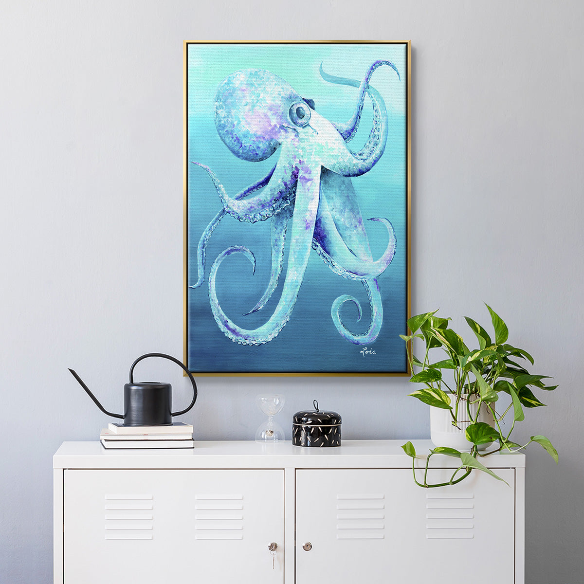 Octopus - Floater Framed Canvas Print