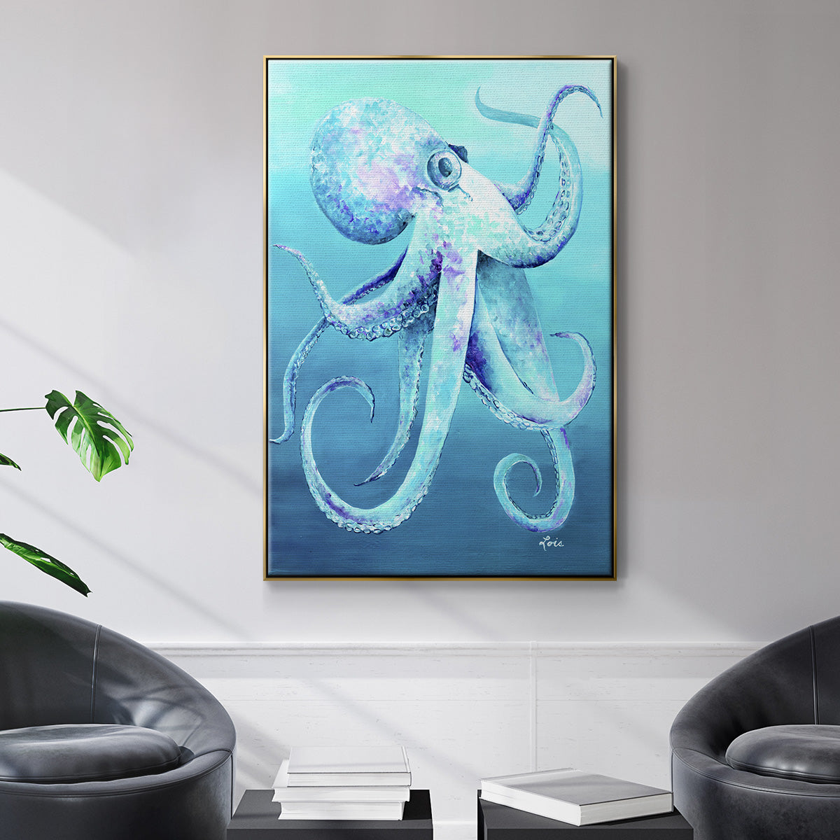 Octopus - Floater Framed Canvas Print