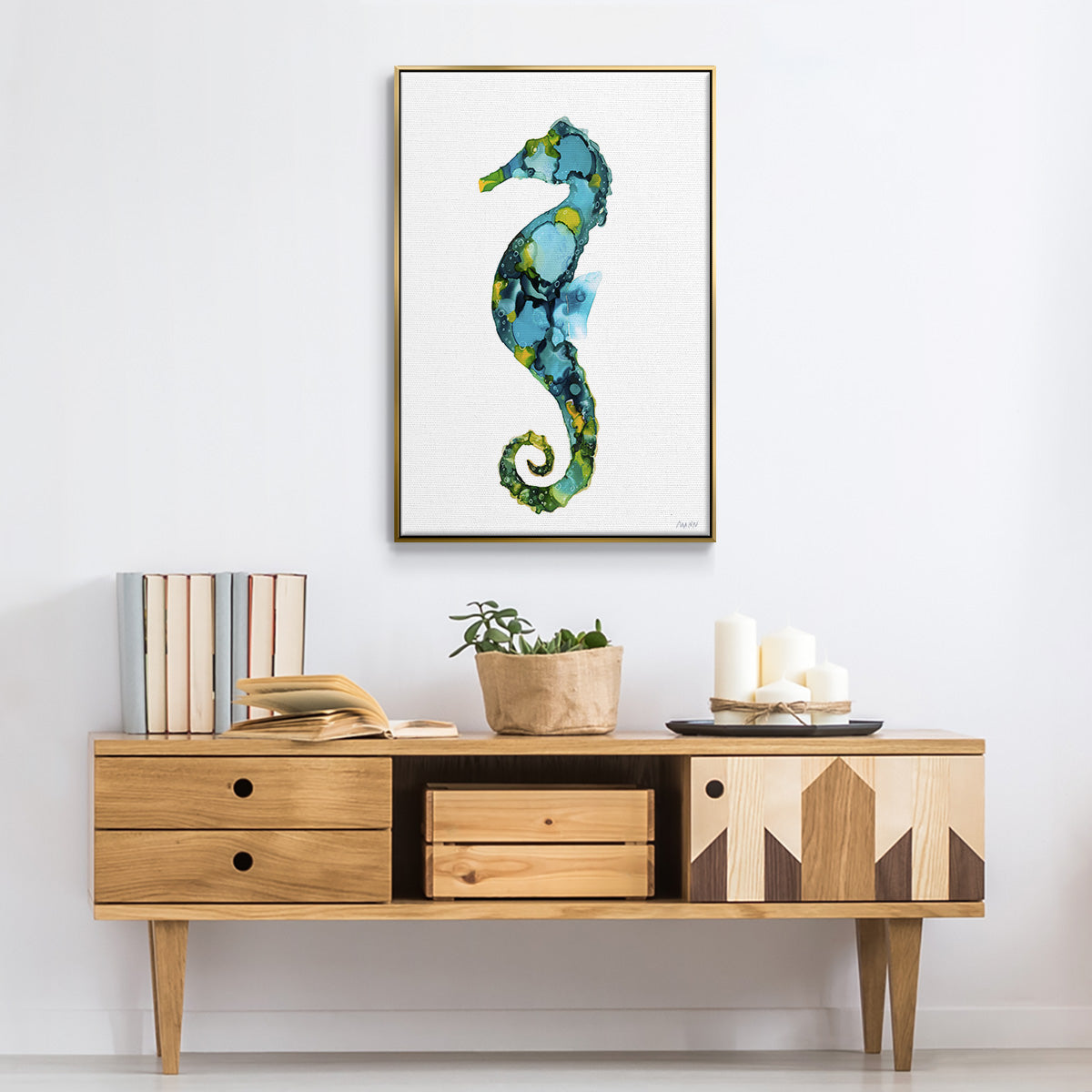 Seahorse - Floater Framed Canvas Print