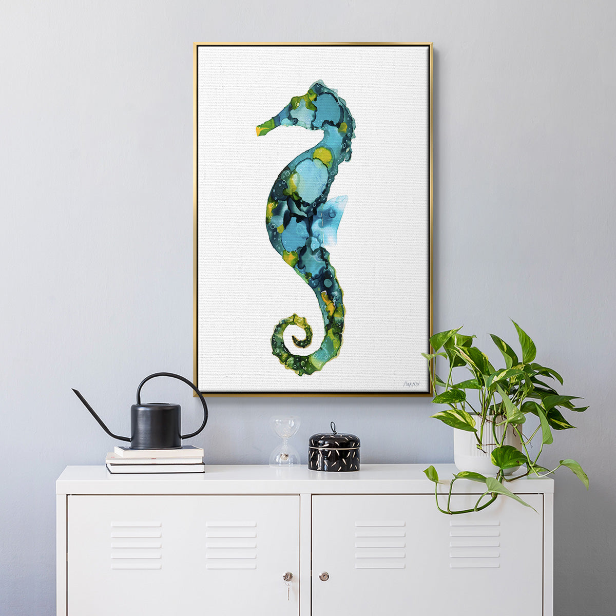 Seahorse - Floater Framed Canvas Print
