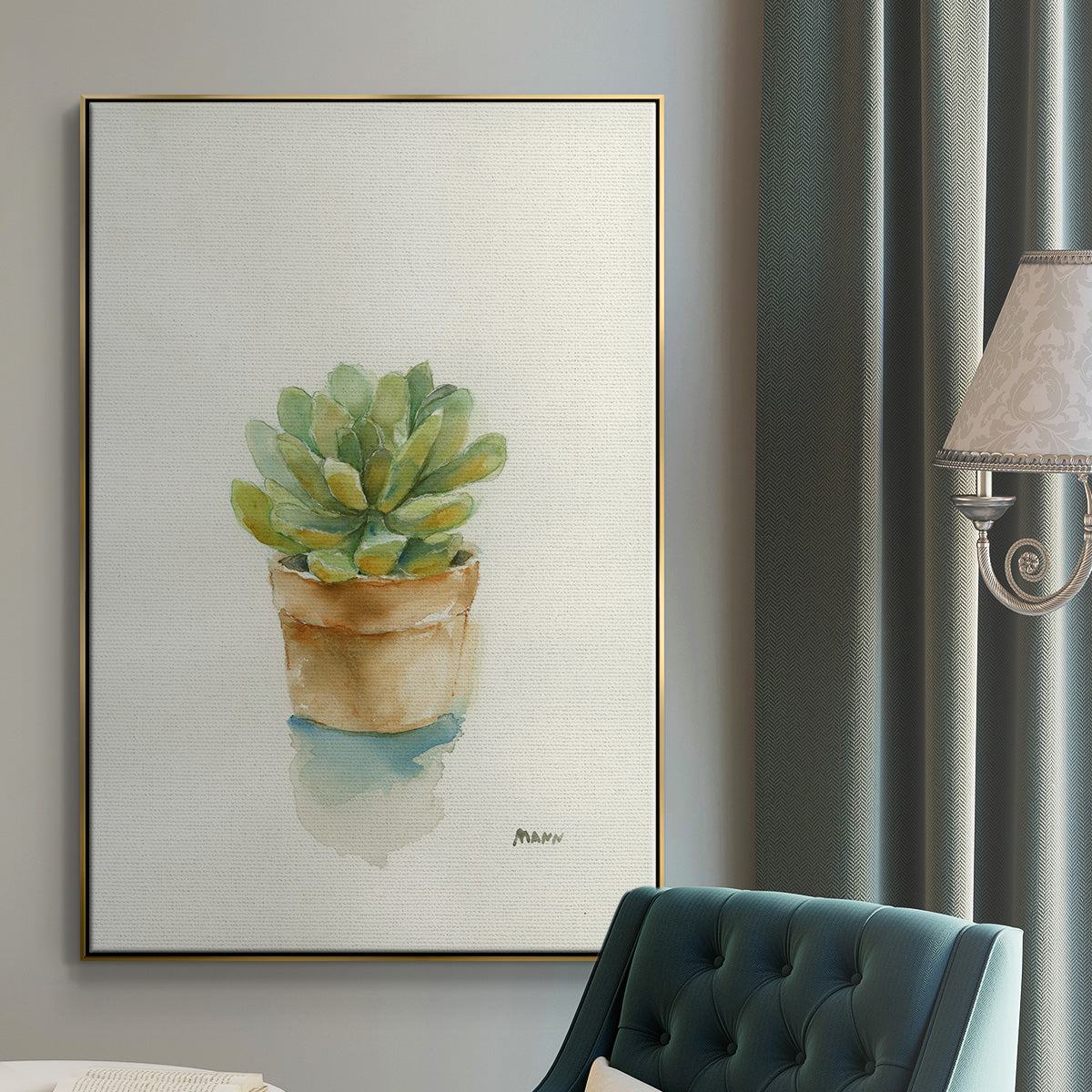 Succulent II - Floater Framed Canvas Print