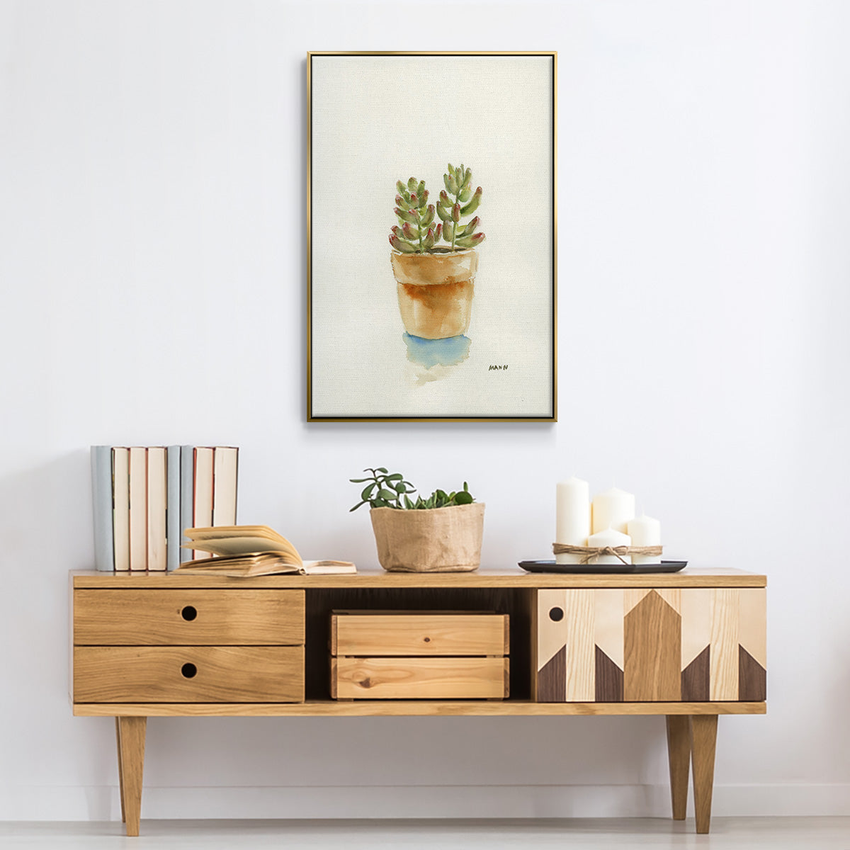 Succulent III - Floater Framed Canvas Print