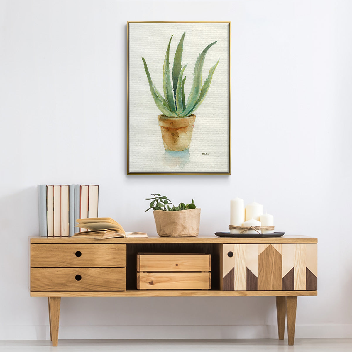 Succulent IV - Floater Framed Canvas Print