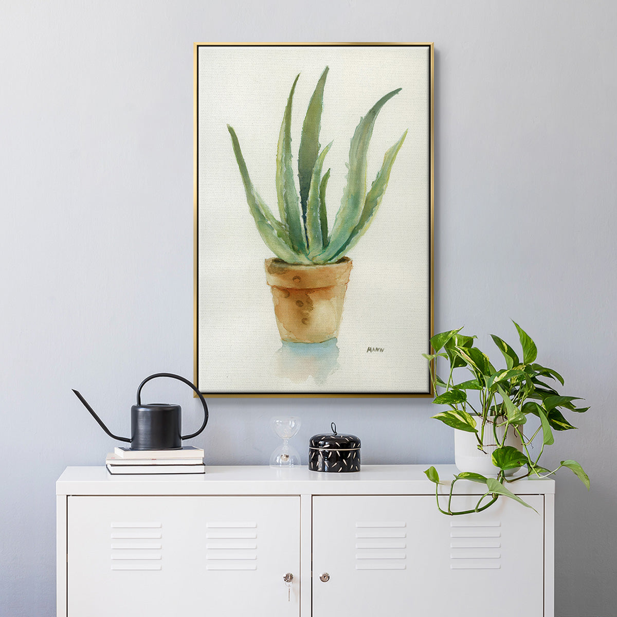 Succulent IV - Floater Framed Canvas Print