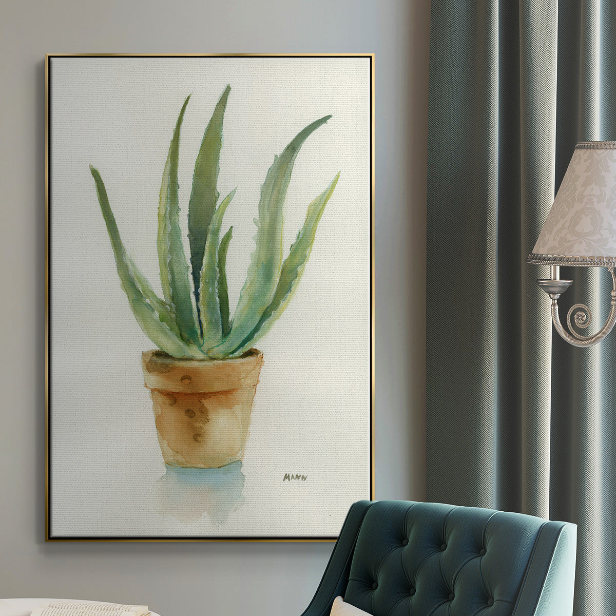 Succulent IV - Floater Framed Canvas Print