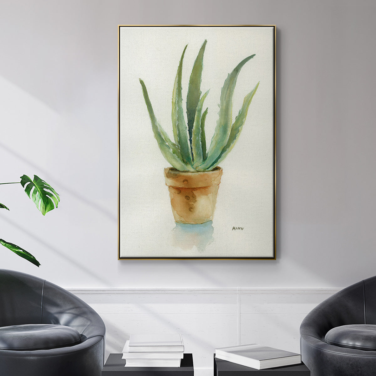 Succulent IV - Floater Framed Canvas Print