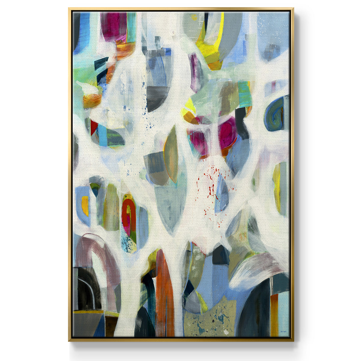 Interaction - Floater Framed Canvas Print