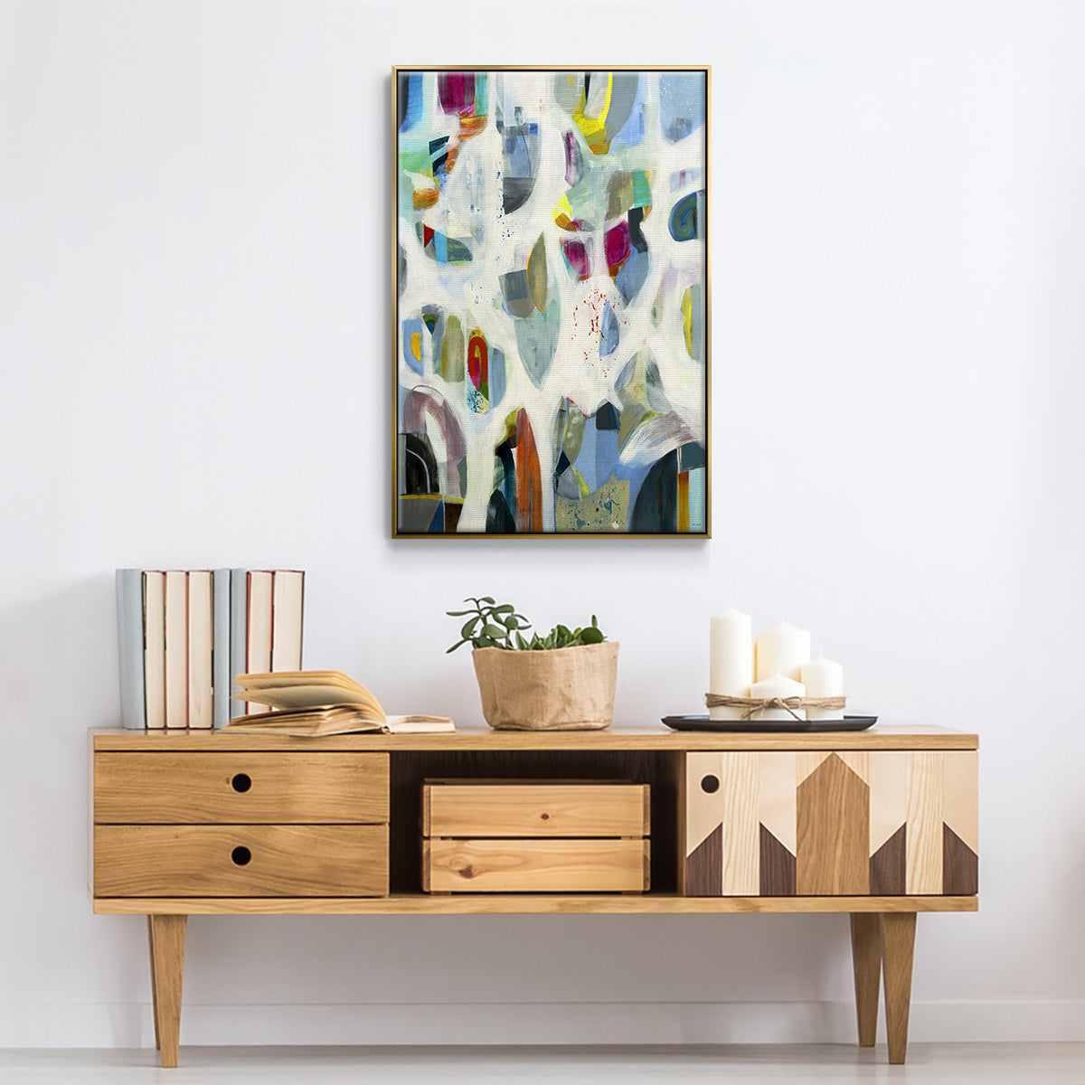Interaction - Floater Framed Canvas Print