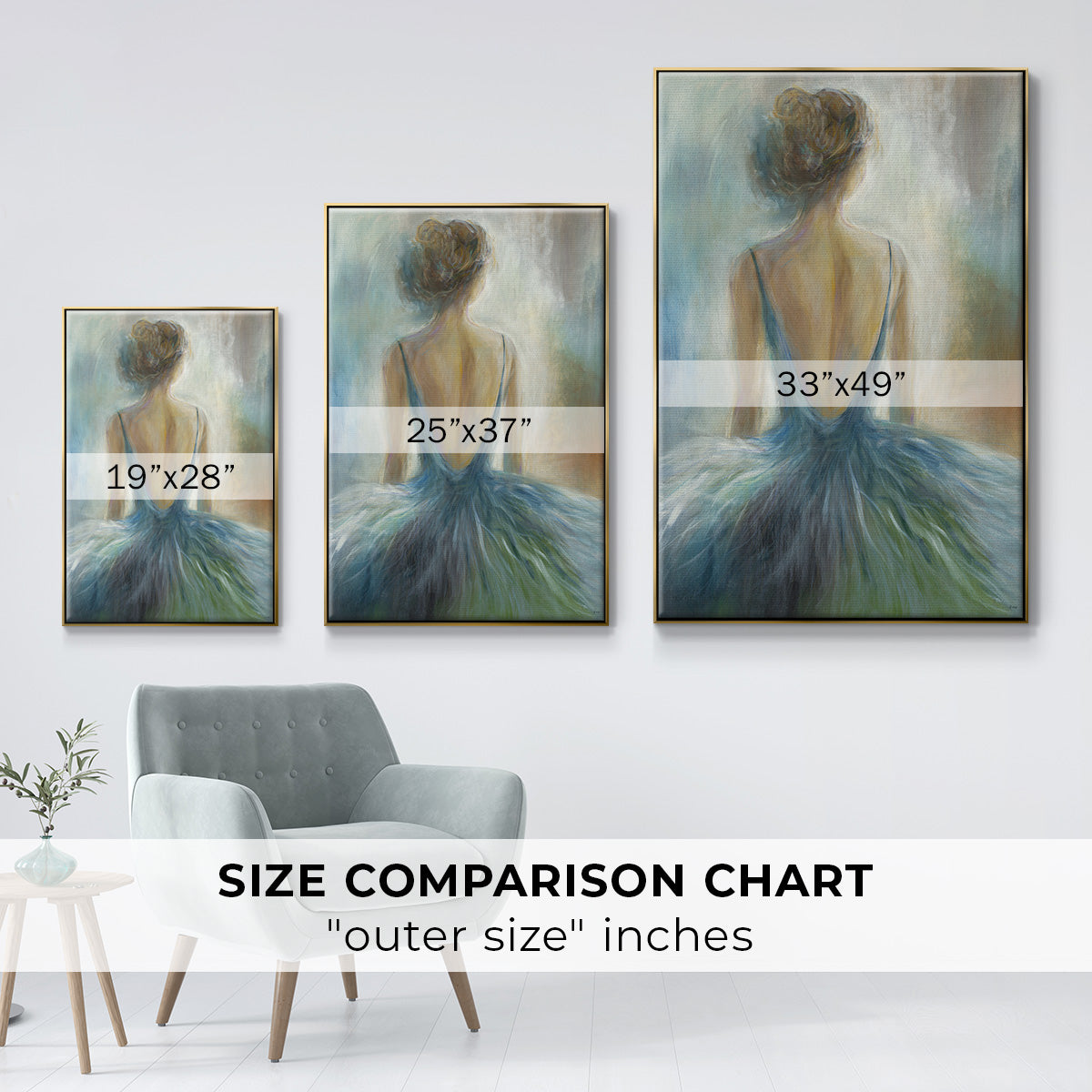 Lady in Blue - Floater Framed Canvas Print
