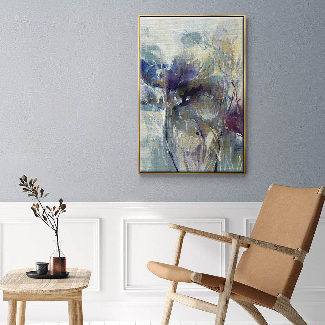 Meadow Saffron I - Floater Framed Canvas Print