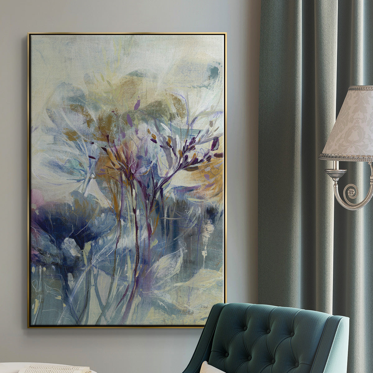 Meadow Saffron II - Floater Framed Canvas Print