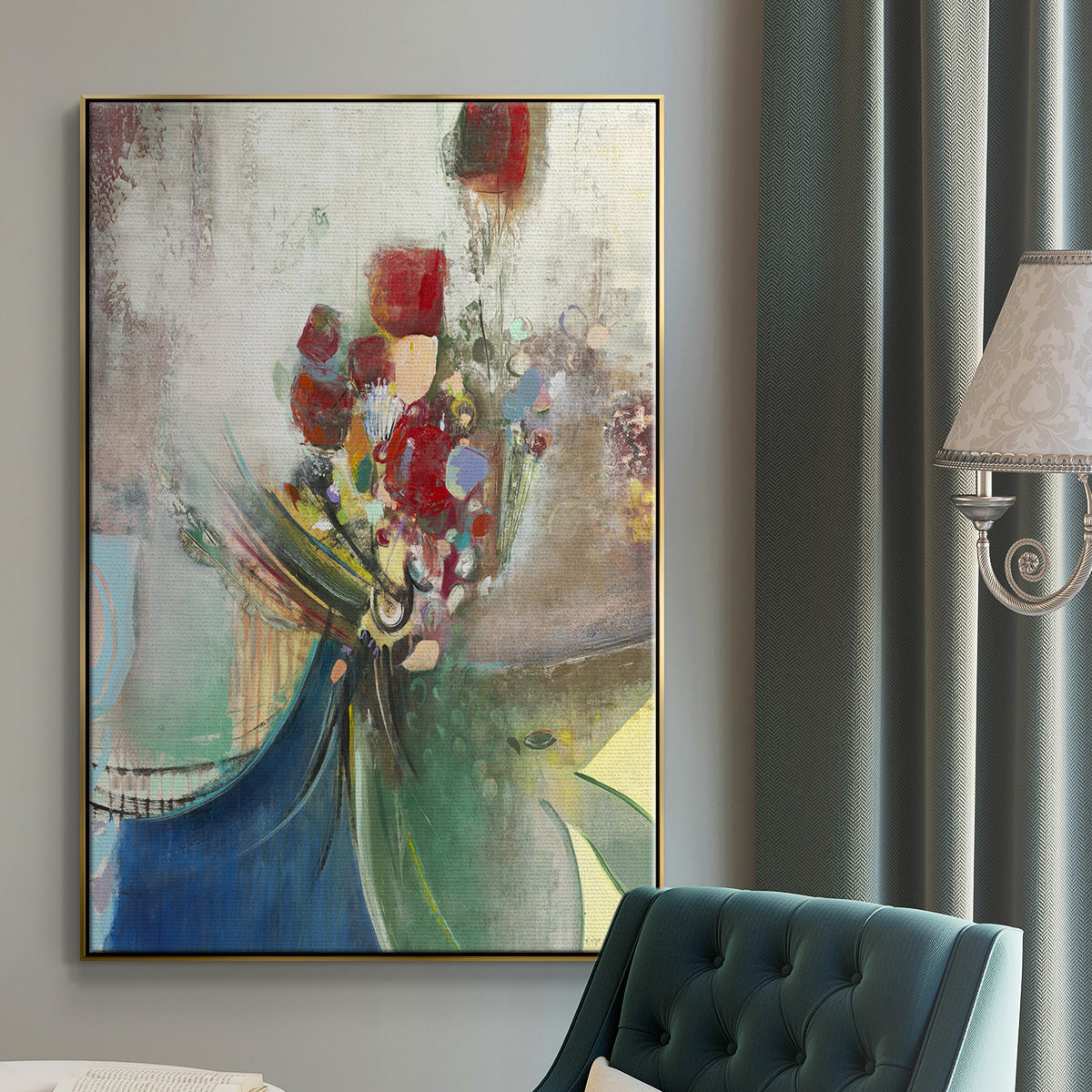 Celebration II - Floater Framed Canvas Print