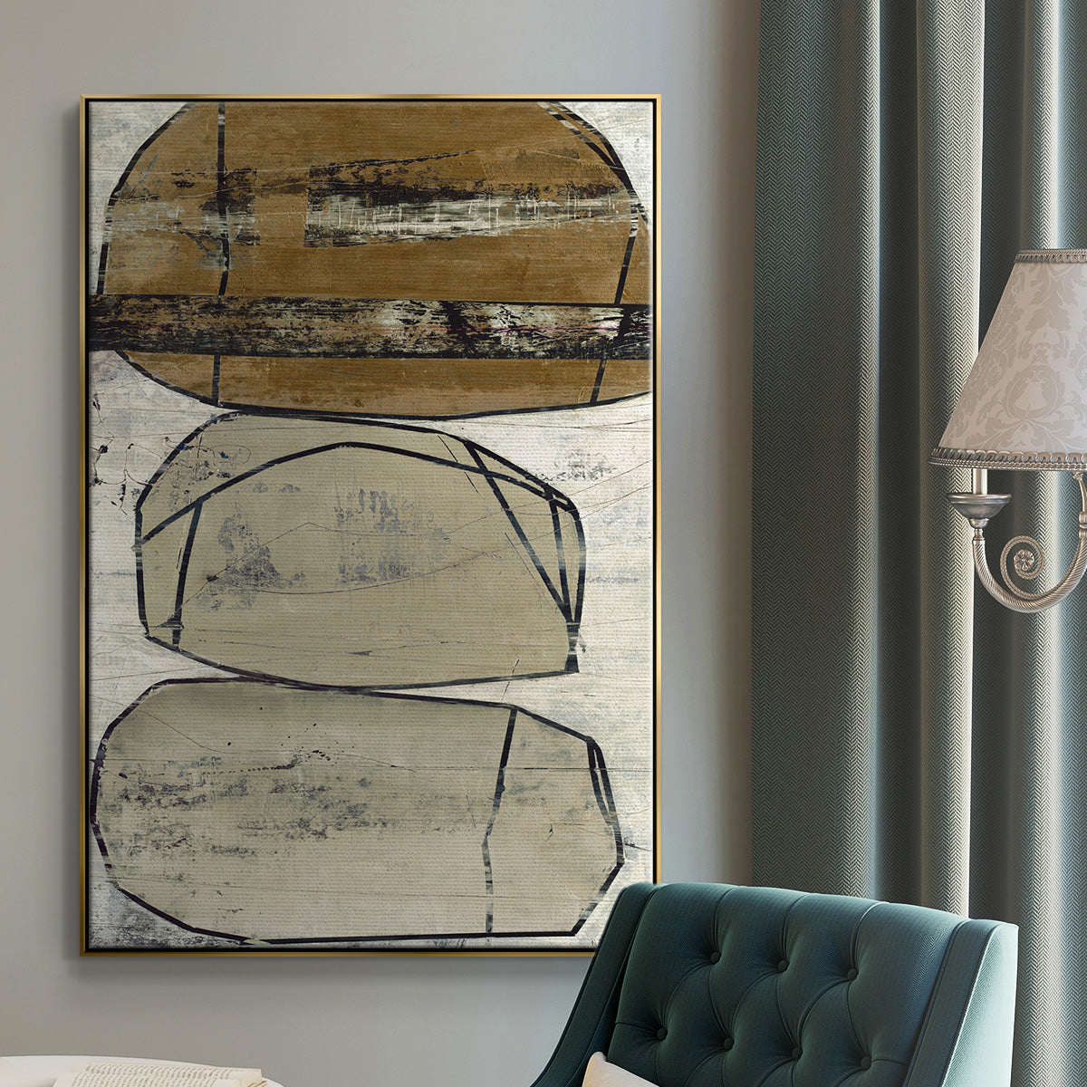Dim Sum I - Floater Framed Canvas Print