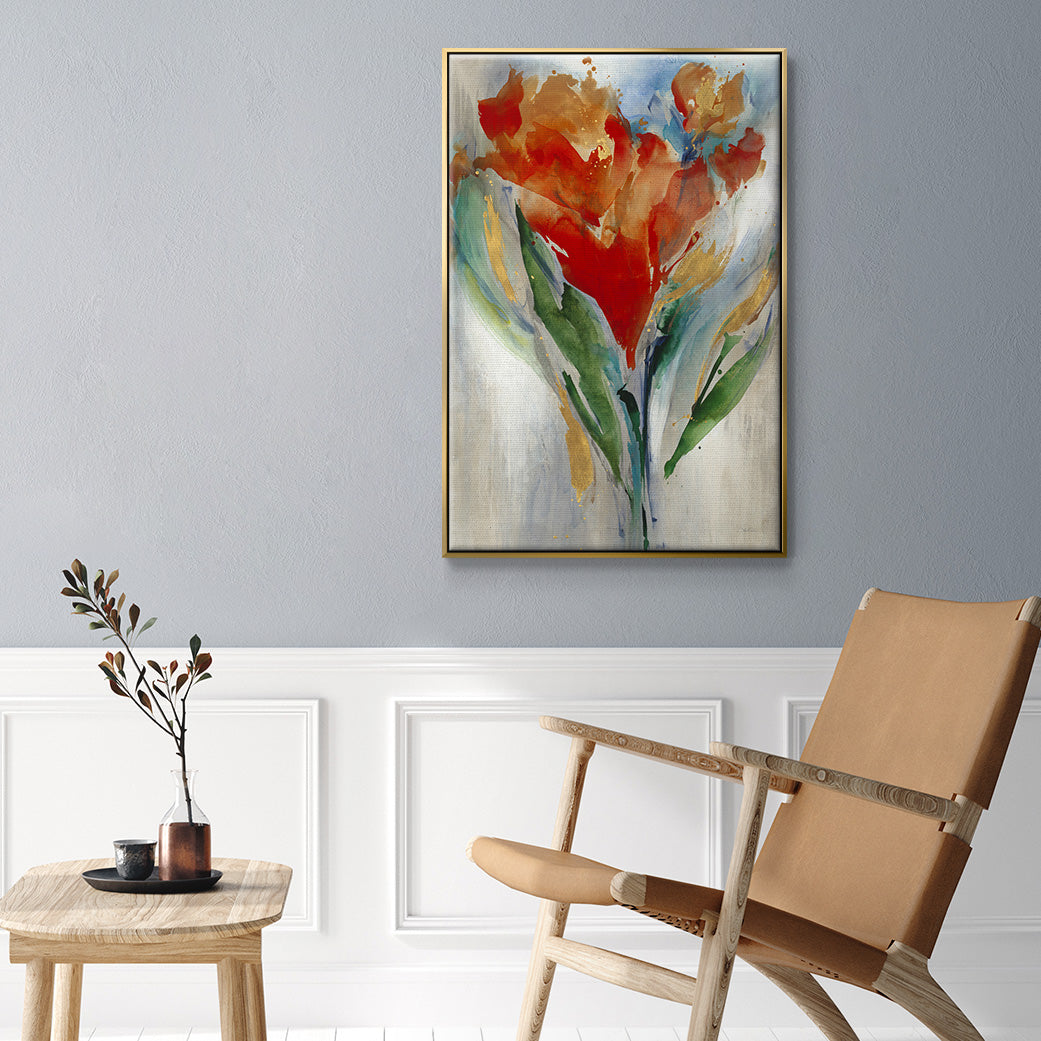 Wild Flower Bouquet - Floater Framed Canvas Print