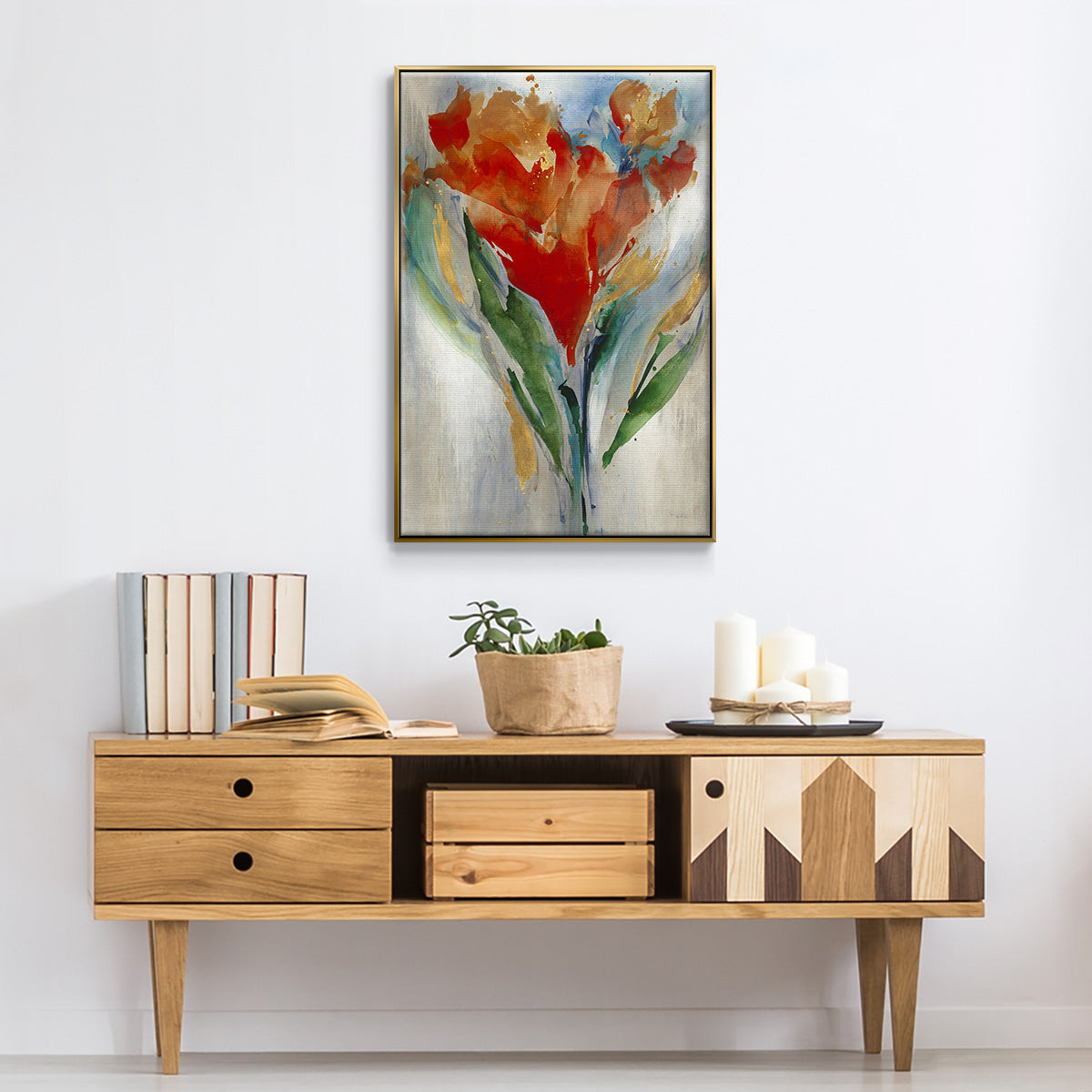 Wild Flower Bouquet - Floater Framed Canvas Print