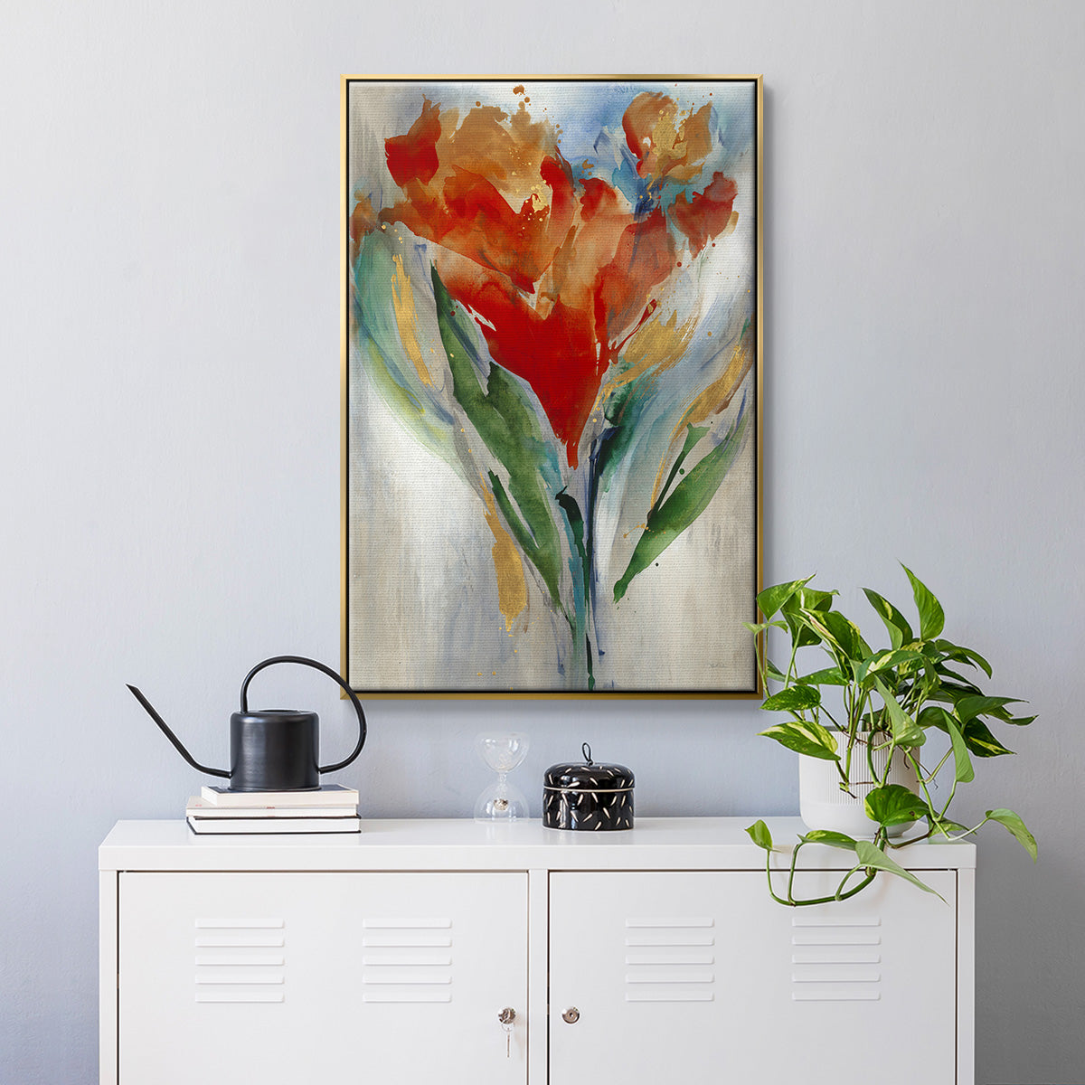 Wild Flower Bouquet - Floater Framed Canvas Print