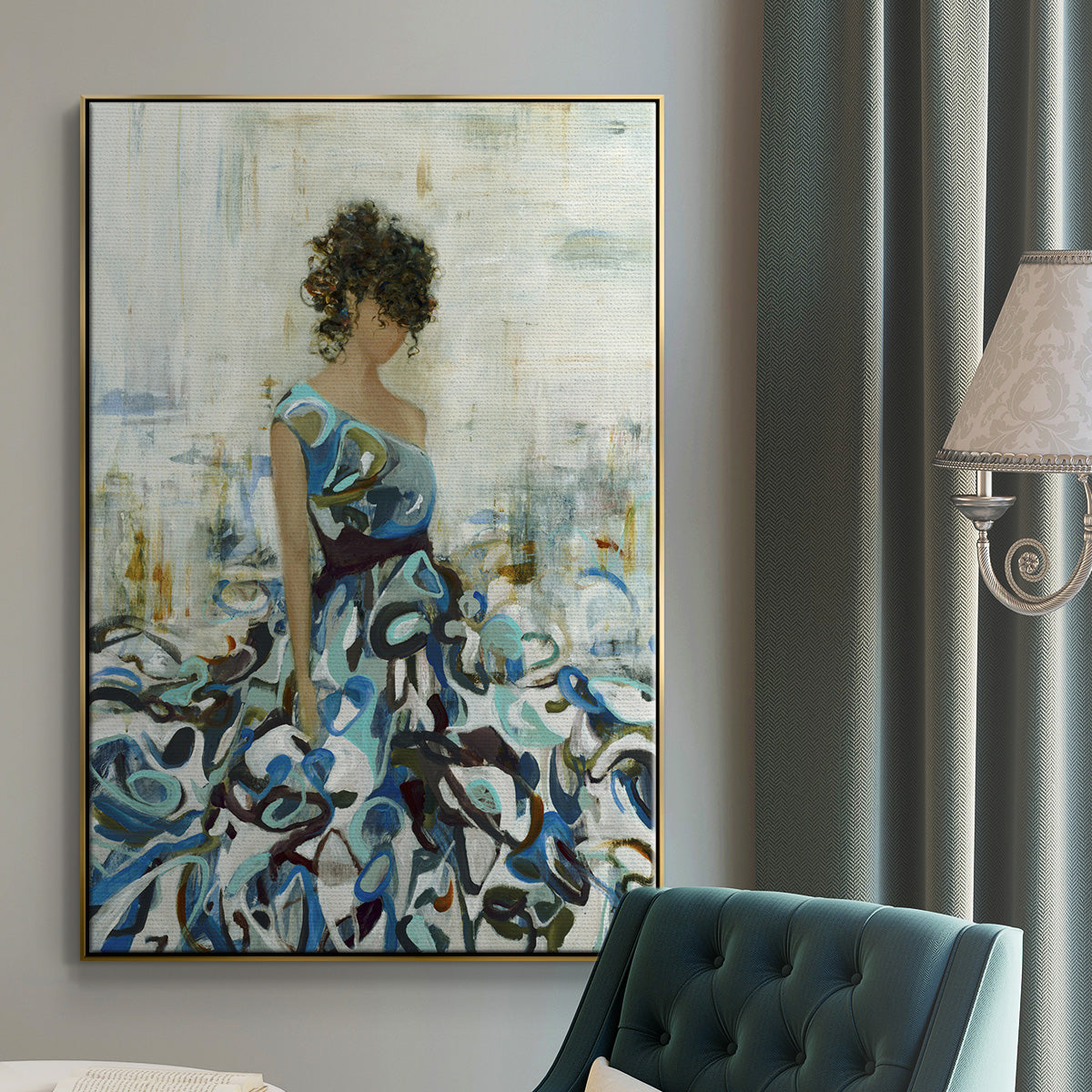 Fluid Beauty - Floater Framed Canvas Print