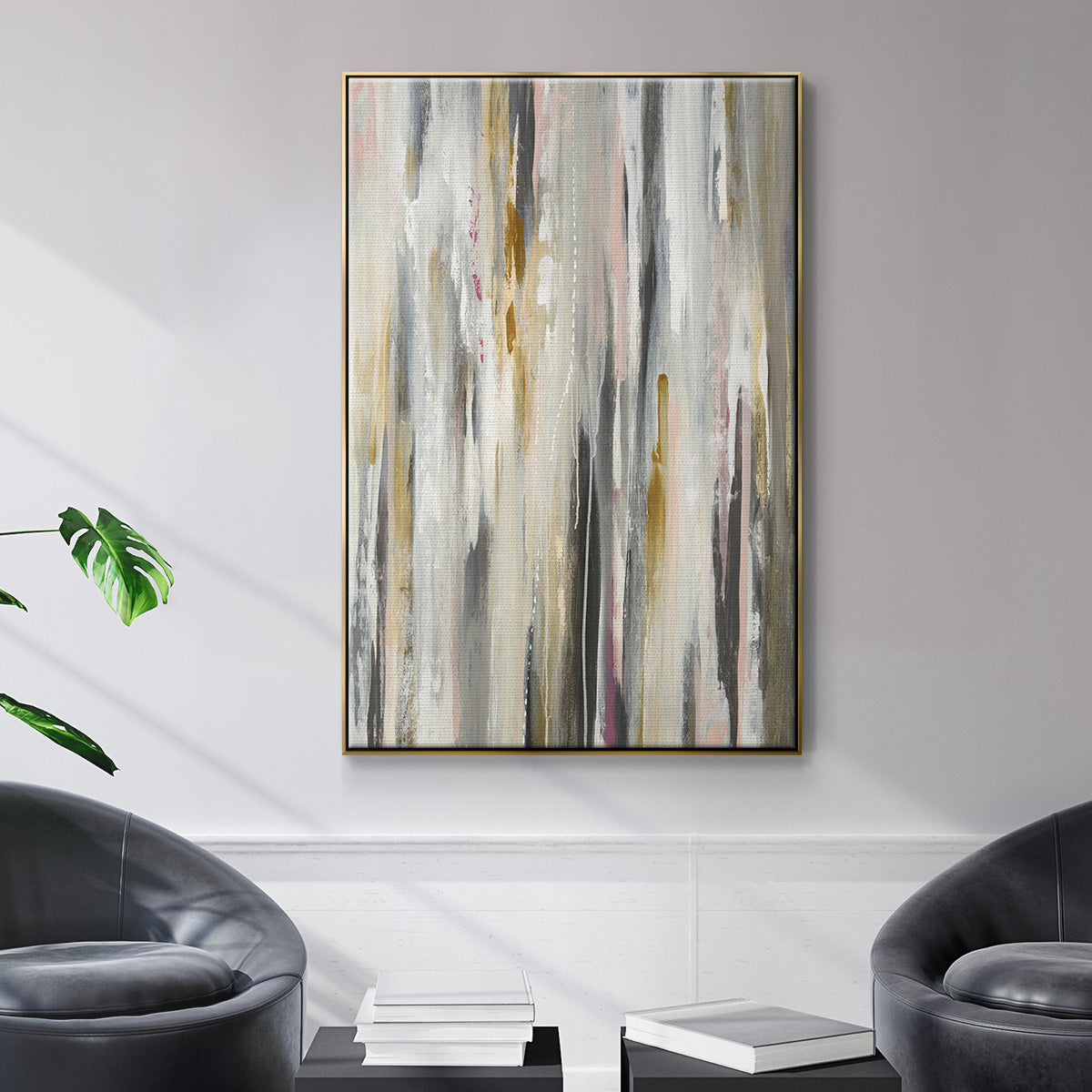 Color Ripple - Floater Framed Canvas Print