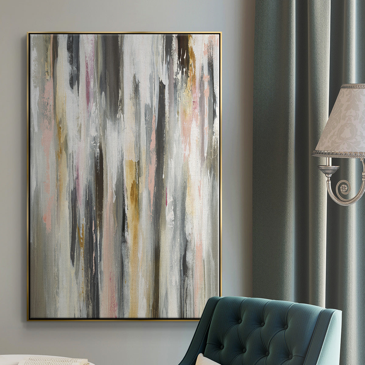 Color Ripple II - Floater Framed Canvas Print