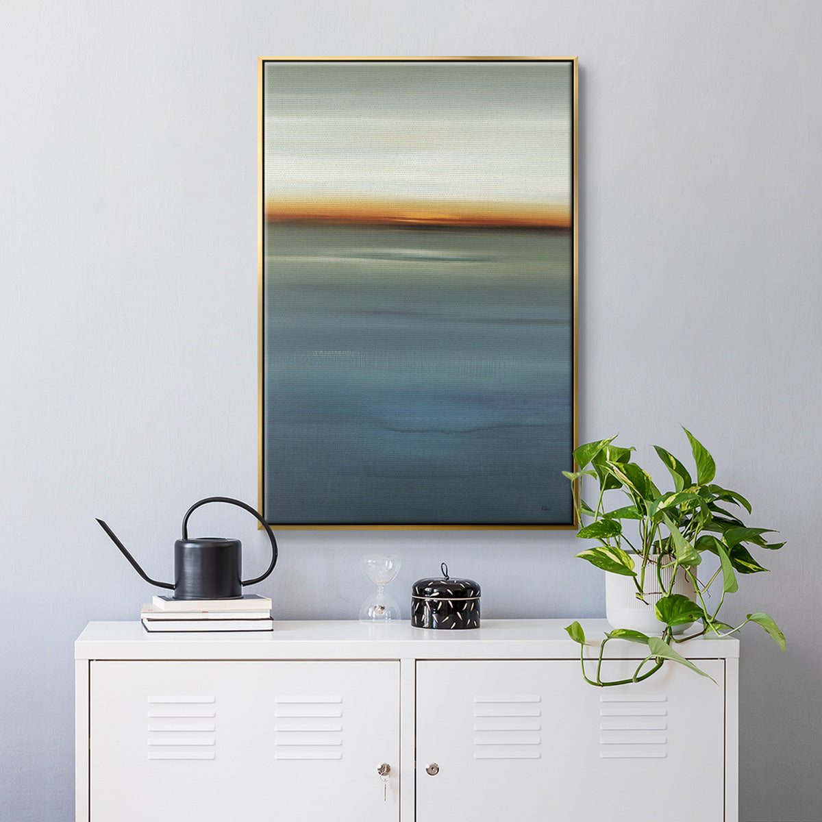 Beside the Blue I - Floater Framed Canvas Print