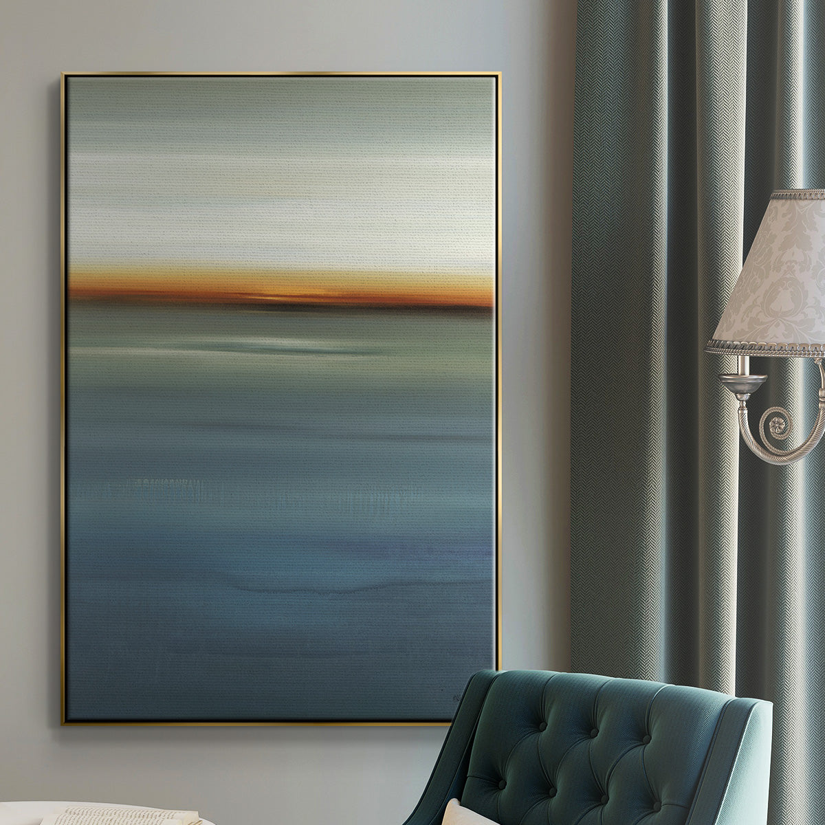 Beside the Blue I - Floater Framed Canvas Print