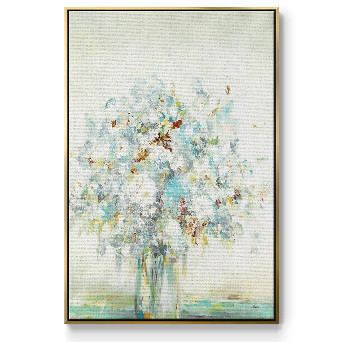 Textured Bouquet - Floater Framed Canvas Print