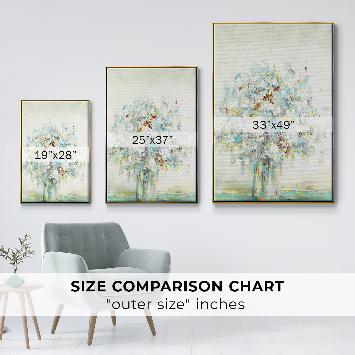 Textured Bouquet - Floater Framed Canvas Print