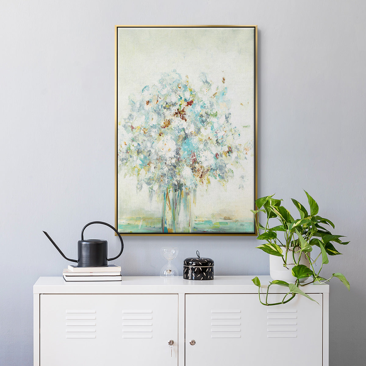 Textured Bouquet - Floater Framed Canvas Print