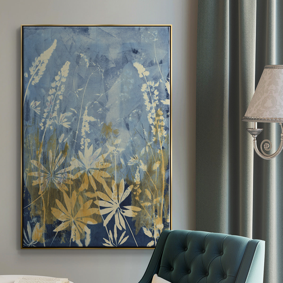Wild Lupine - Floater Framed Canvas Print
