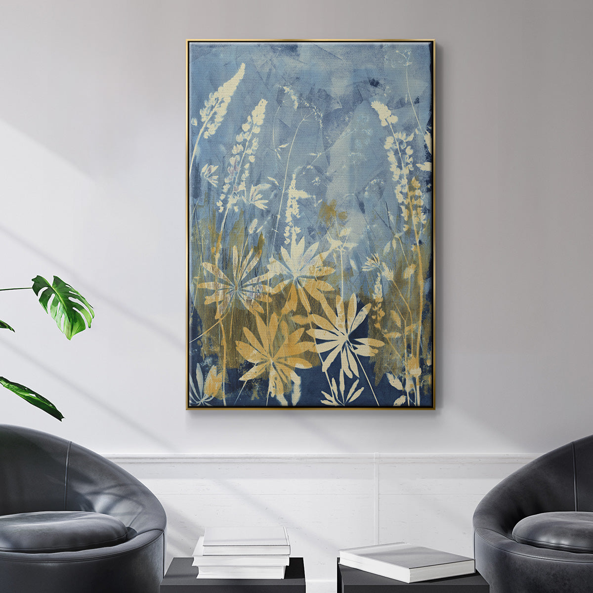 Wild Lupine - Floater Framed Canvas Print