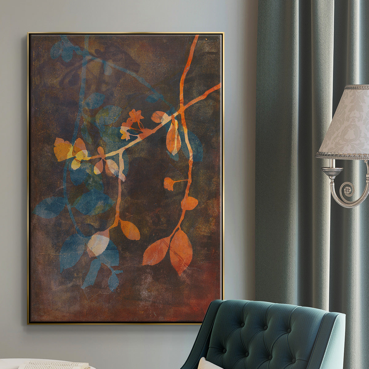 Branching Out V - Floater Framed Canvas Print