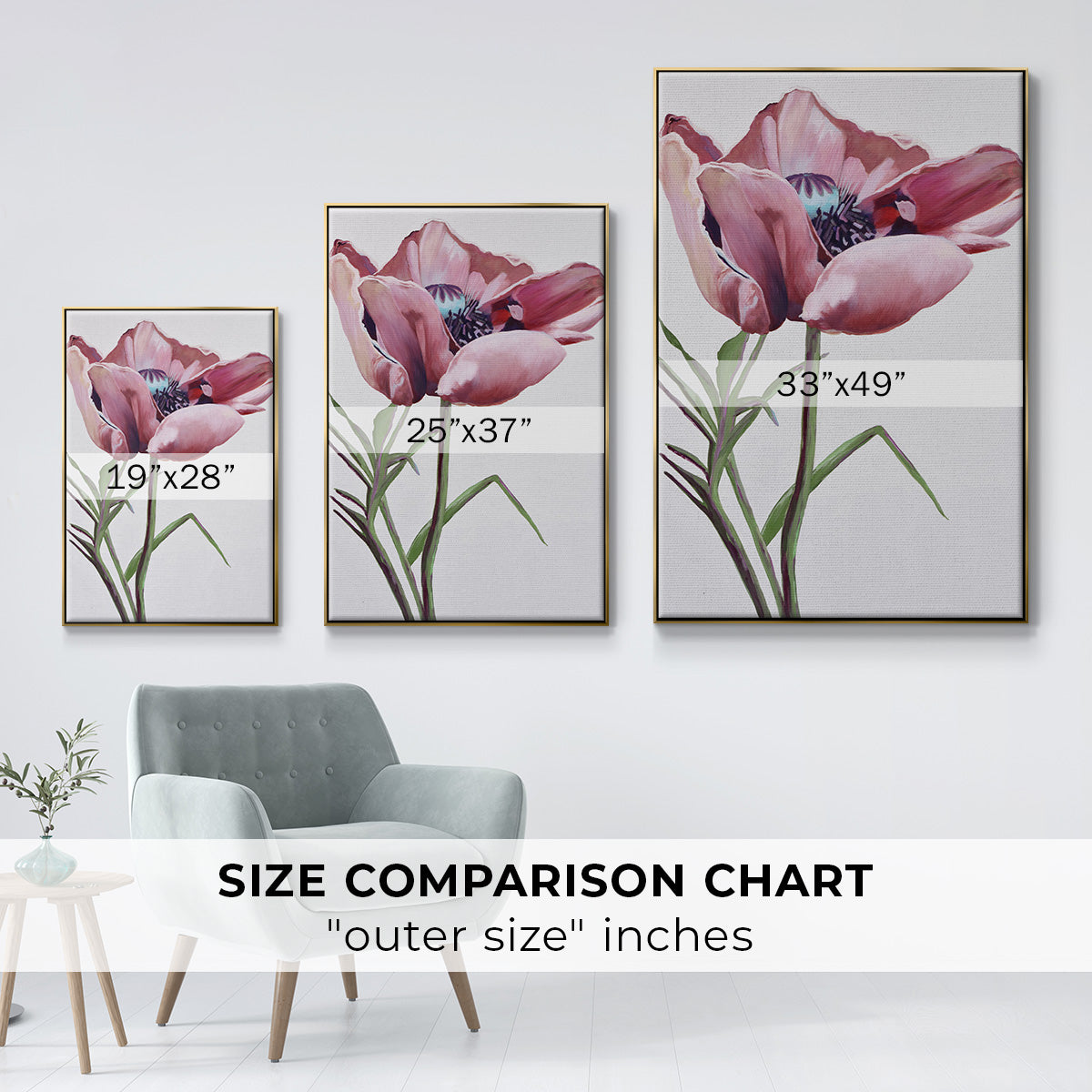 Paris Poppy - Floater Framed Canvas Print