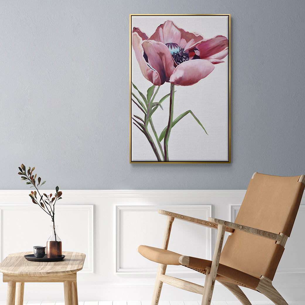 Paris Poppy - Floater Framed Canvas Print